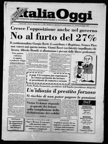 Italia oggi : quotidiano di economia finanza e politica